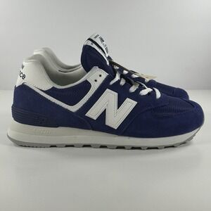New Balance Classics 574 Navy Blue White Shoes Sneakers Women's Size 7.5B